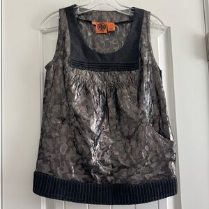 Tory Burch Black and Silver Blouse